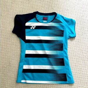 Yonex Blue and Black Graphic Fitted Tee
